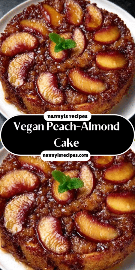 Delicious Vegan Peach-Almond Upside-Down Cake is a must-try delight! 7 9 2