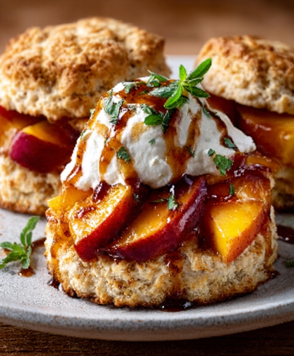 Brown Sugar Peach Shortcakes