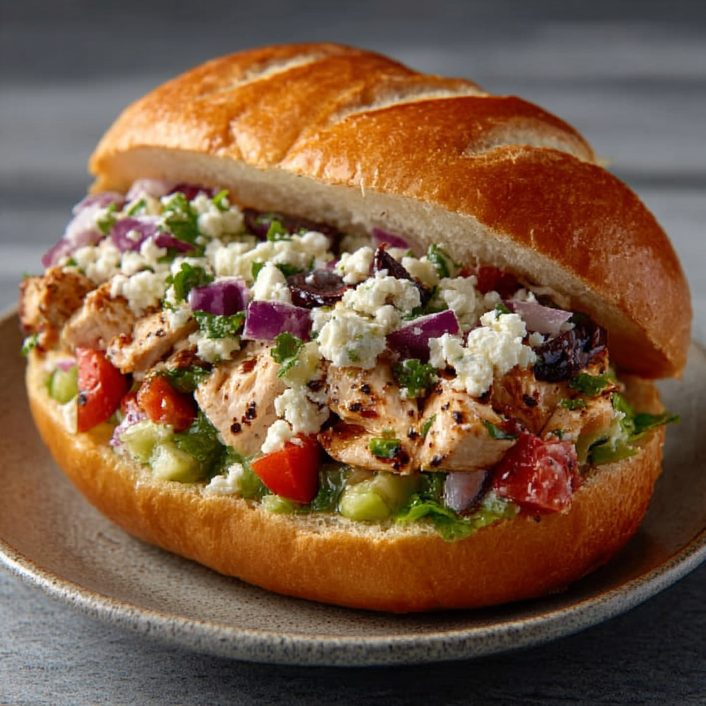 Chopped Greek Chicken Sandwich