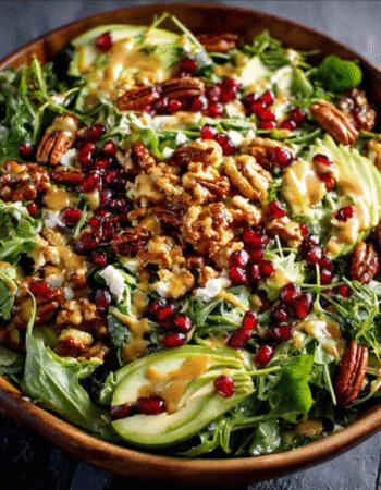 Christmas Salad with Honey Mustard Dressing.