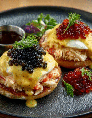 Crab Eggs Benedict with Caviar