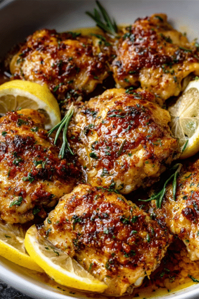 Crock Pot Lemon Garlic Butter Chicken Thighs