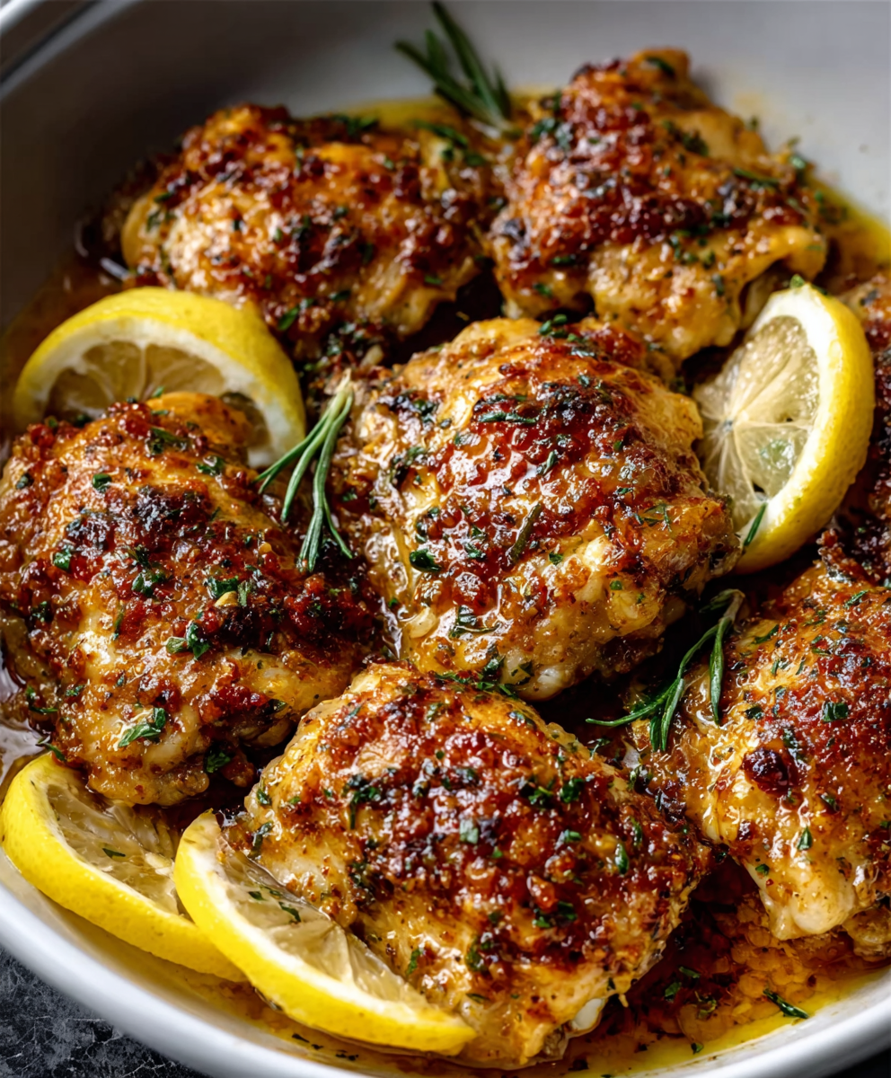 Crock Pot Lemon Garlic Butter Chicken Thighs