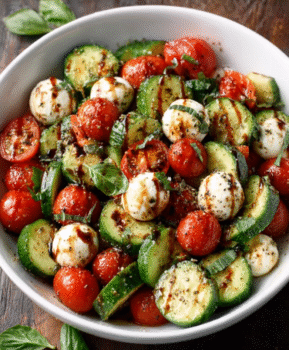 Easy Cucumber Caprese Salad