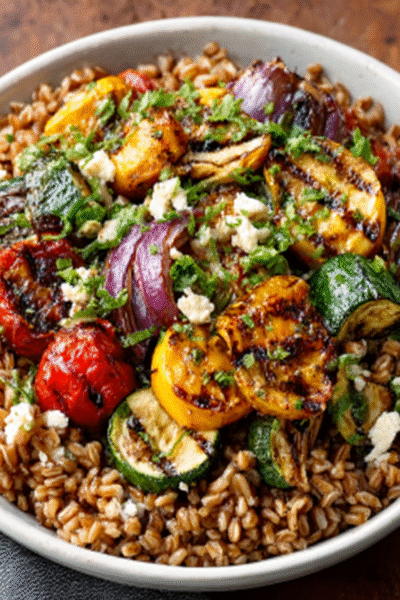 Farro + Grilled Veggie Salad