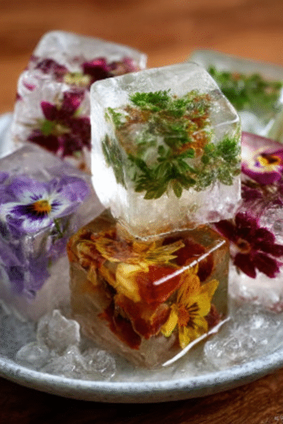 Flower-Infused Ice Cubes