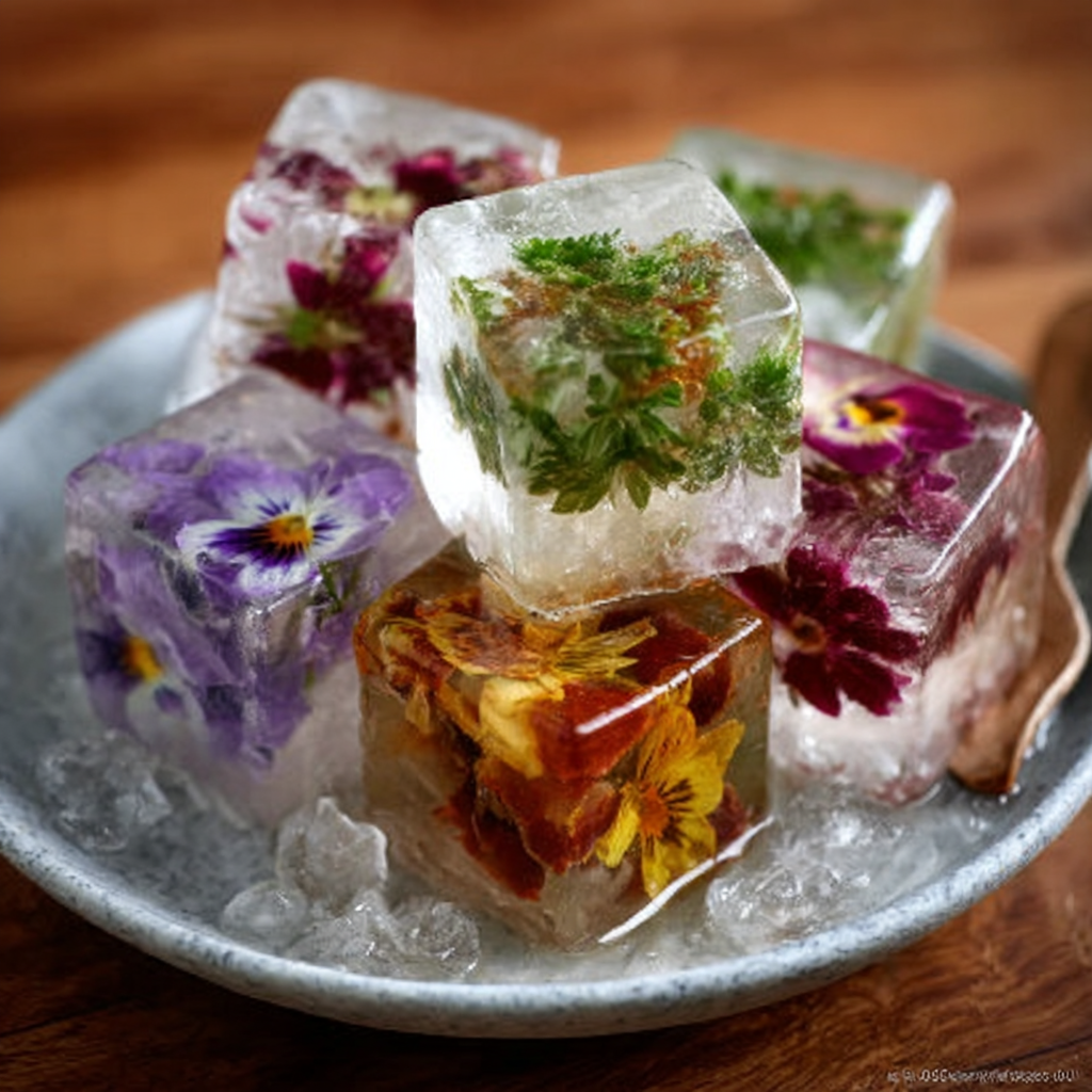 Flower-Infused Ice Cubes