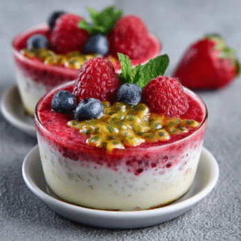 Current image: Fresh Raspberry Passion‑Fruit Yogurt Cups