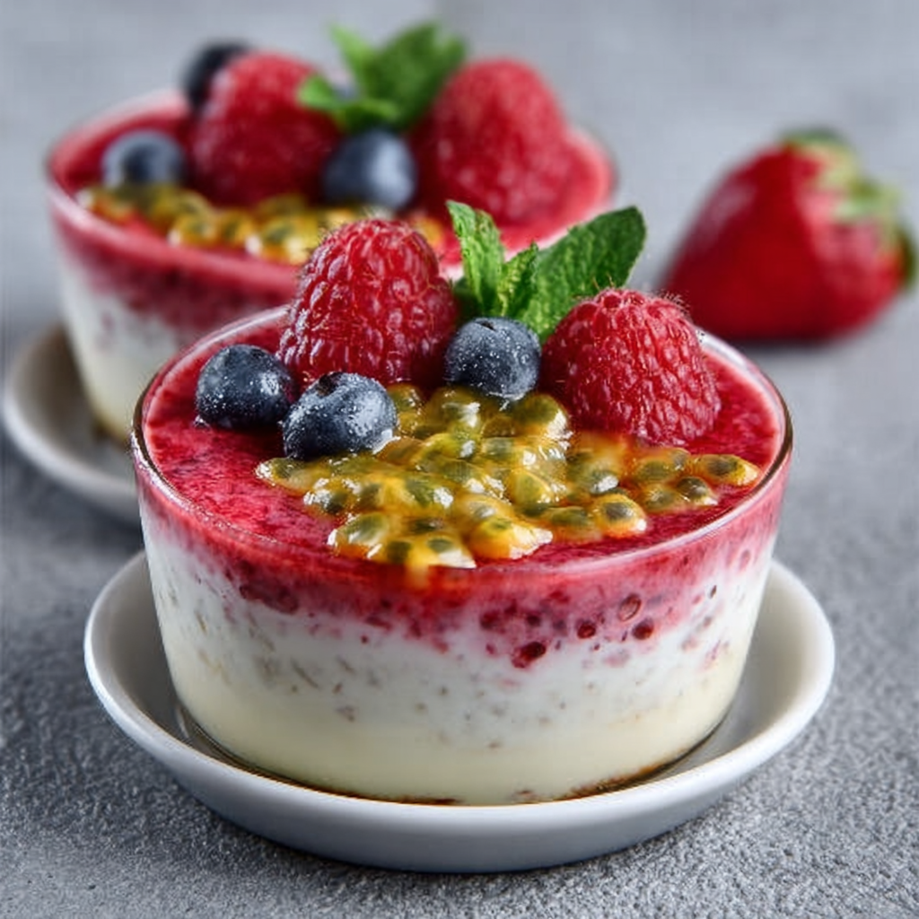 Fresh Raspberry Passion‑Fruit Yogurt Cups