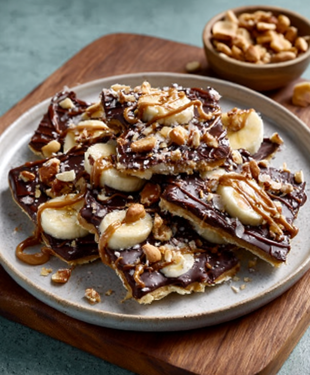 Frozen Banana Nut-Butter Bark