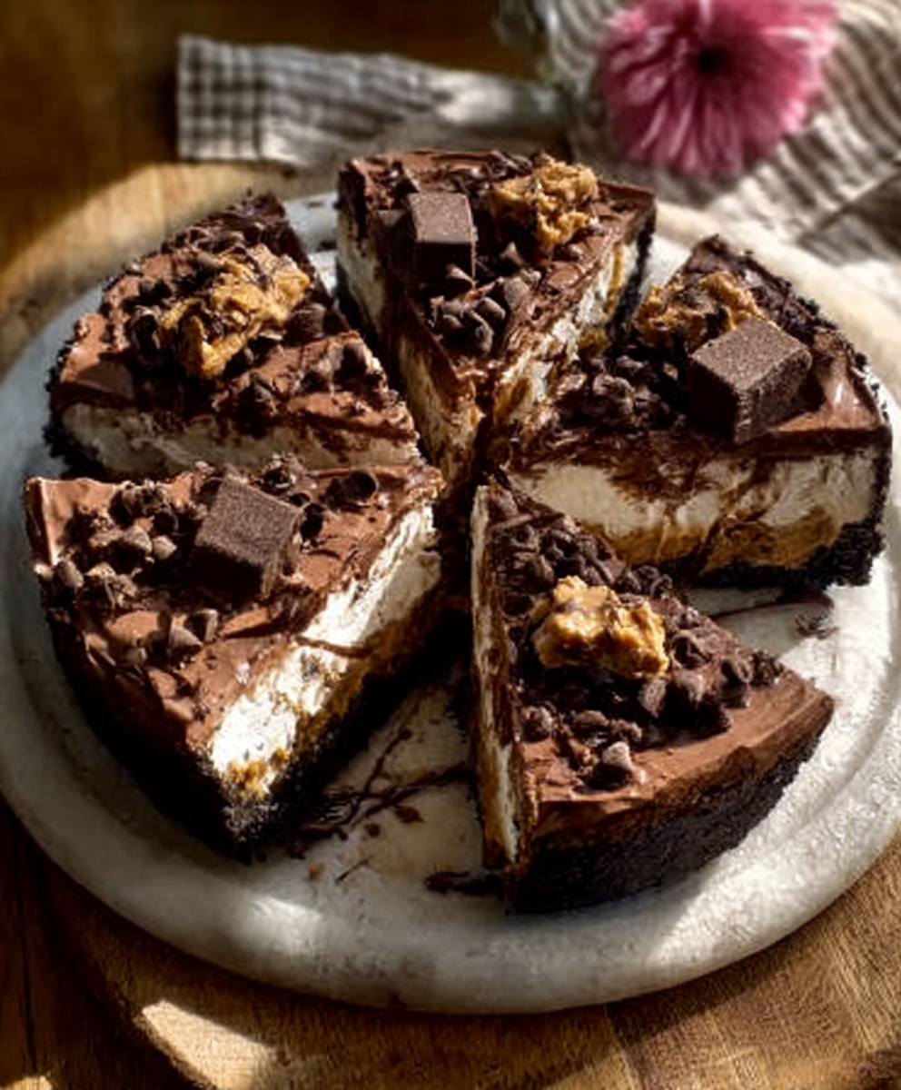 Frozen Chocolate Peanut Butter Cream Pie