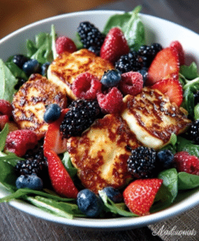 Grilled Halloumi Berry Salad