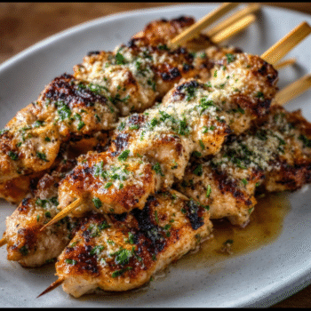 Current image: Grilled Ranch Garlic Parmesan Chicken Skewers