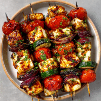 Halloumi and Vegetable Skewers