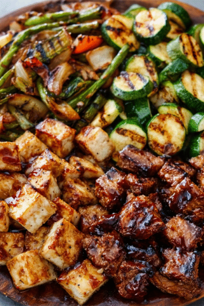 Hibachi‑Style Grill Veggie & Tofu Platter