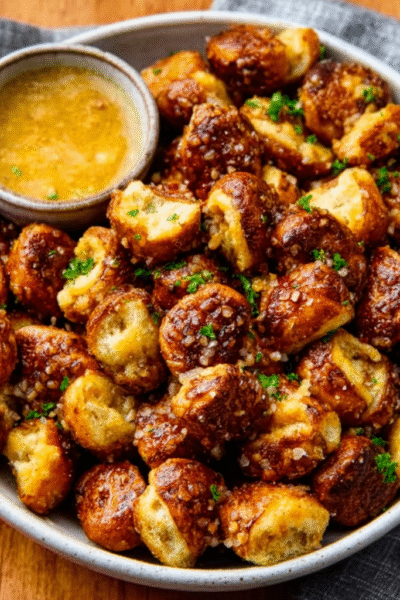 Honey‑Mustard Onion Pretzel Bites