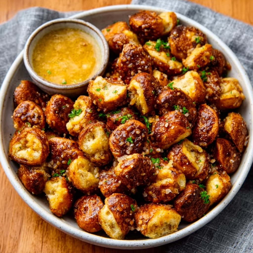 Honey‑Mustard Onion Pretzel Bites