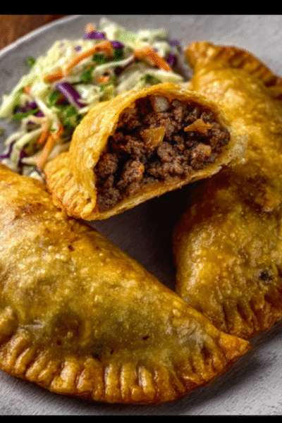Jamaican Beef Patties with Pickled Slaw