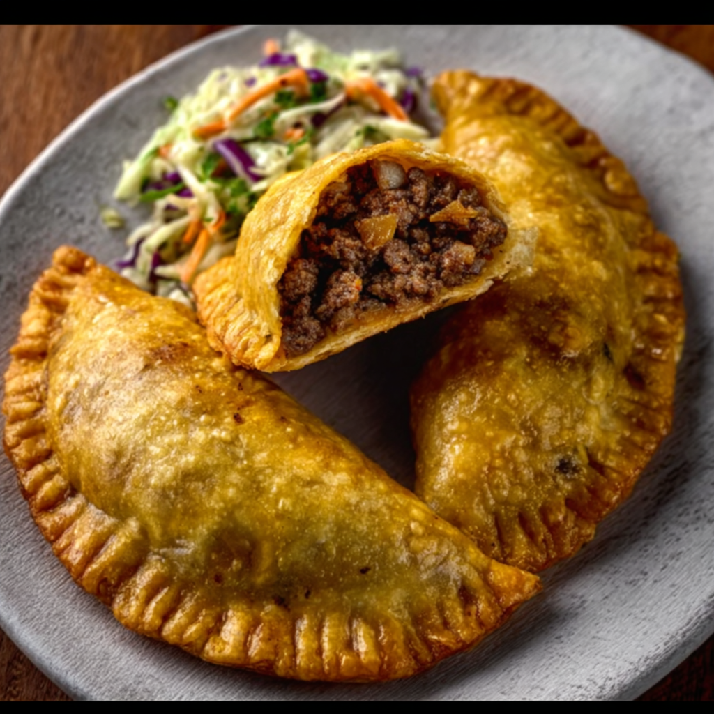 Jamaican Beef Patties with Pickled Slaw
