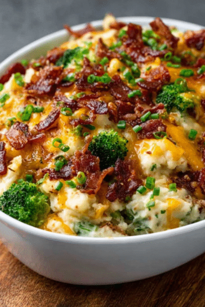 Loaded Broccoli Potato‑Salad Mash