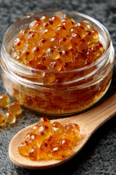 Nitrogen-Frozen Honey Caviar Pearls