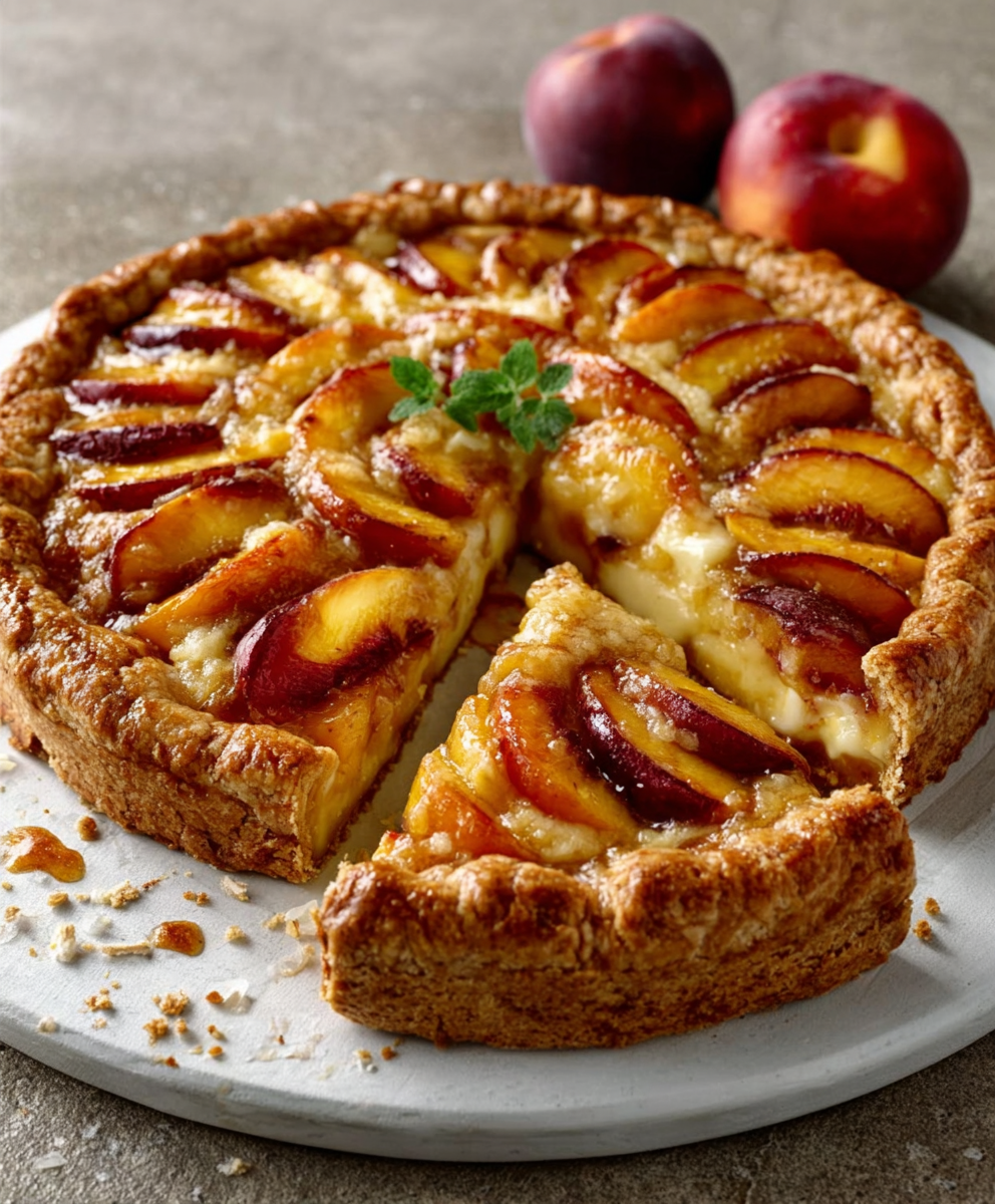 No-Bake Nectarine Custard Galette
