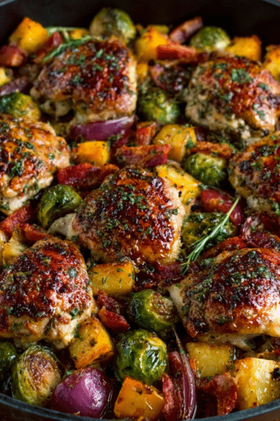 One Pan Autumn Chicken Dinner