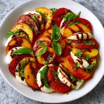 Peach and Tomato Caprese Salad