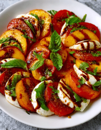Peach and Tomato Caprese Salad