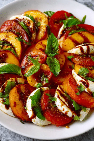 Peach and Tomato Caprese Salad