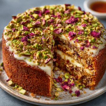 Pistachio and Rose Gâteau