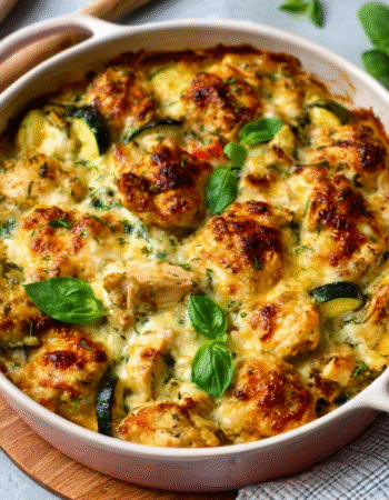 Quick Rotisserie Chicken Zucchini Casserole