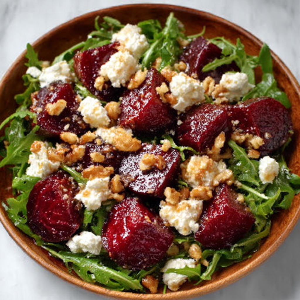 Roasted Beet and Goat Cheese Salad with Arugula