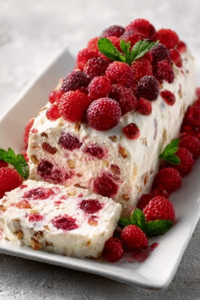 Rosewater Raspberry Semifreddo