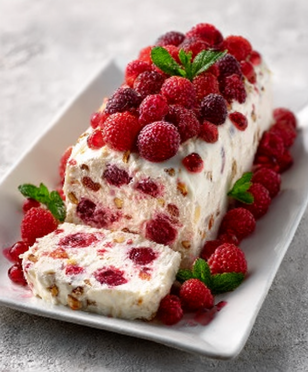 Rosewater Raspberry Semifreddo