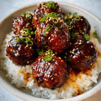 Saucy Sesame Gochujang Meatballs