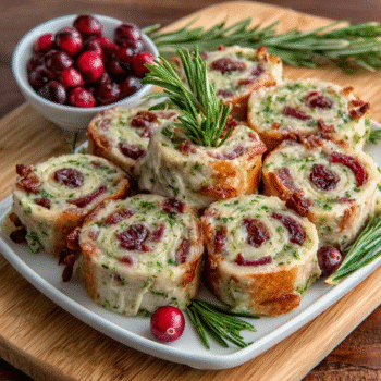 Savory Christmas Cranberry Roll Ups
