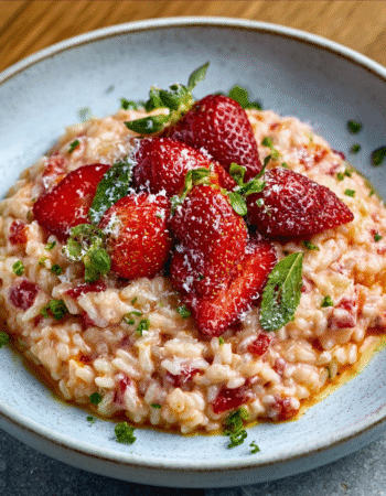 Strawberry Risotto with Cream & Parmesan