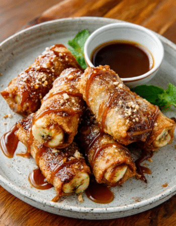 Tahini Caramel Banana Spring Rolls