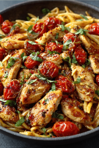 Tomato‑Basil Chicken Pasta