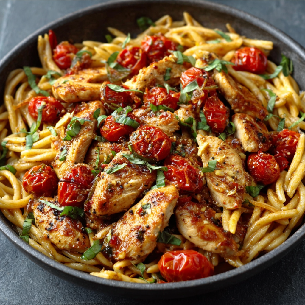 Tomato‑Basil Chicken Pasta
