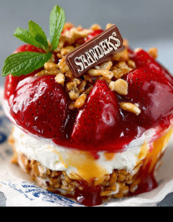 Walking Strawberry Pretzel Salad