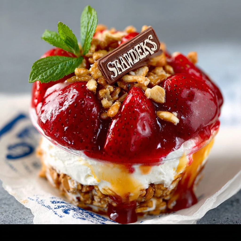 Walking Strawberry Pretzel Salad