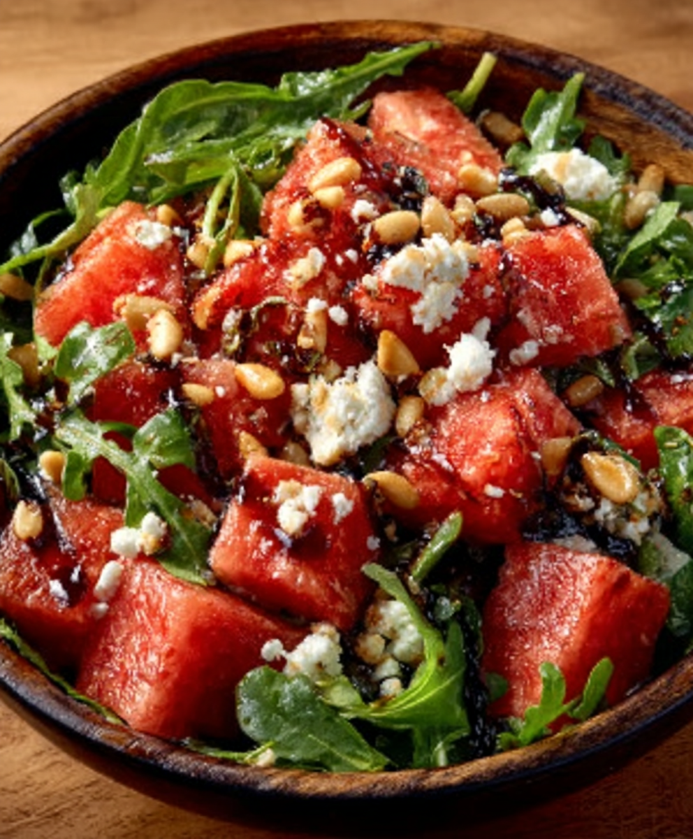 Watermelon, Arugula & Pine Nut Salad