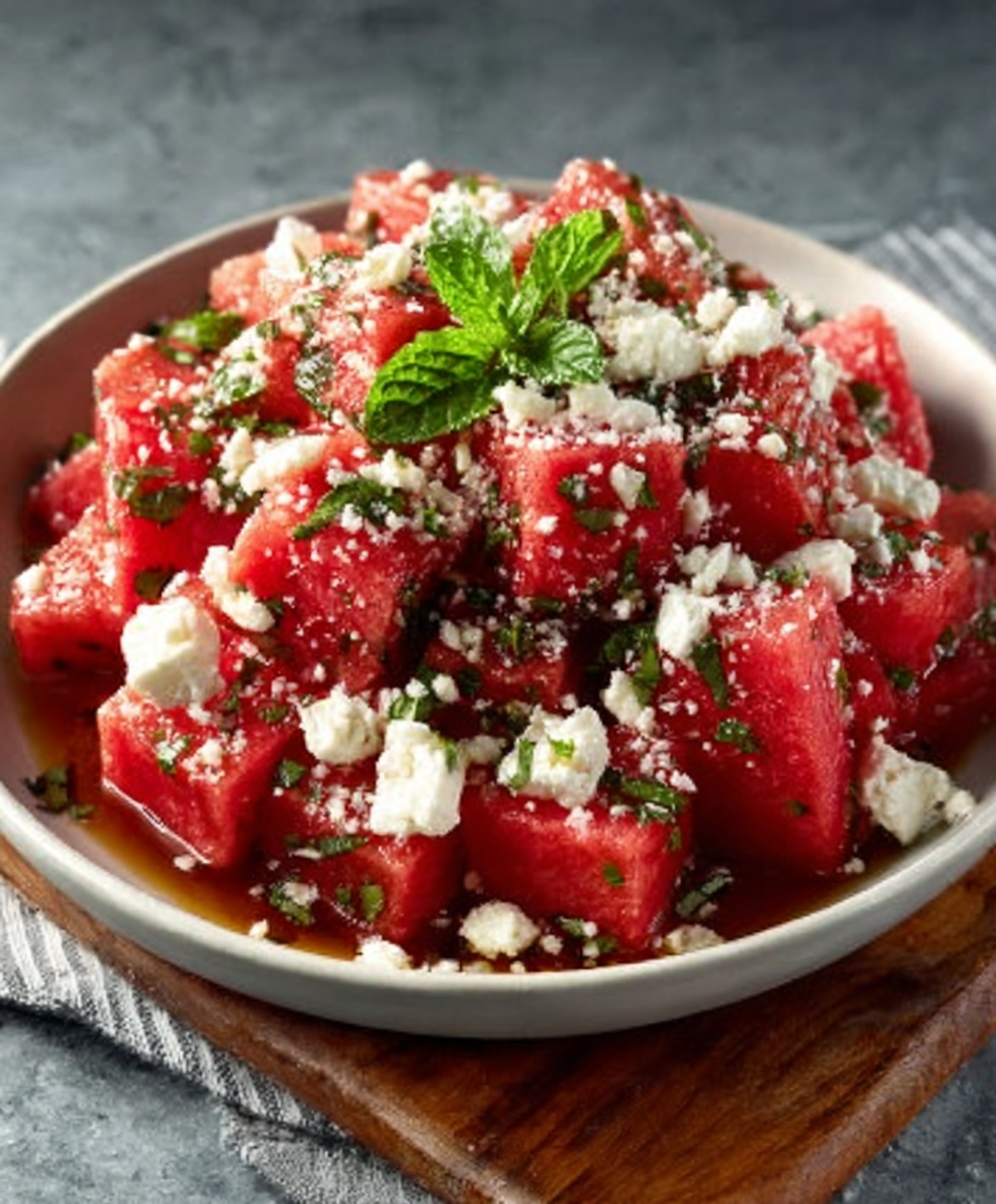 Watermelon Feta Salad with Mint