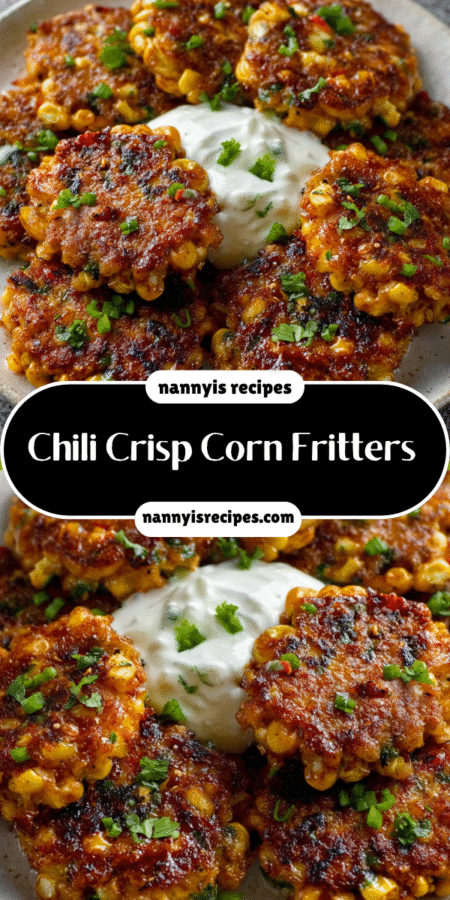 Hot honey chili crisp corn fritters
