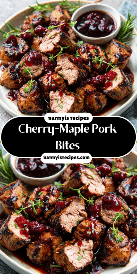 cherry-maple pork bites