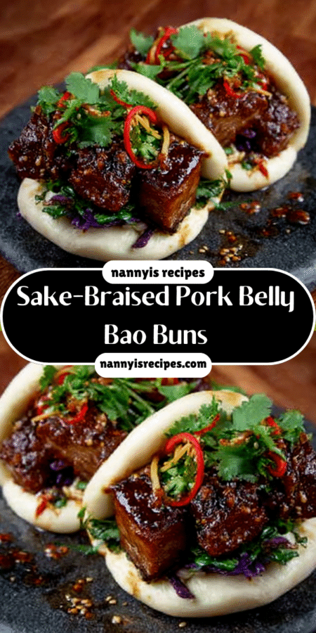 #1 Best Sake-Braised Pork Belly Bao Buns: A Flavorful Delight! 6 Sake-Braised Pork Belly Bao Buns