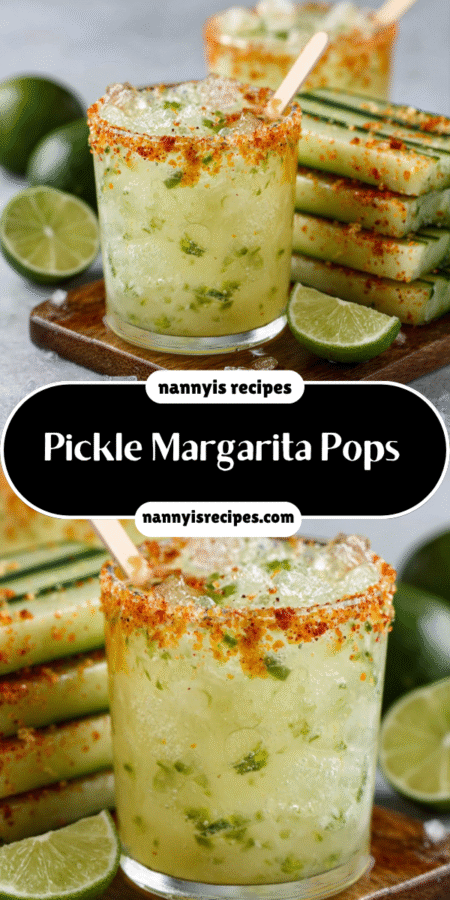 Tangy pickle margarita pops