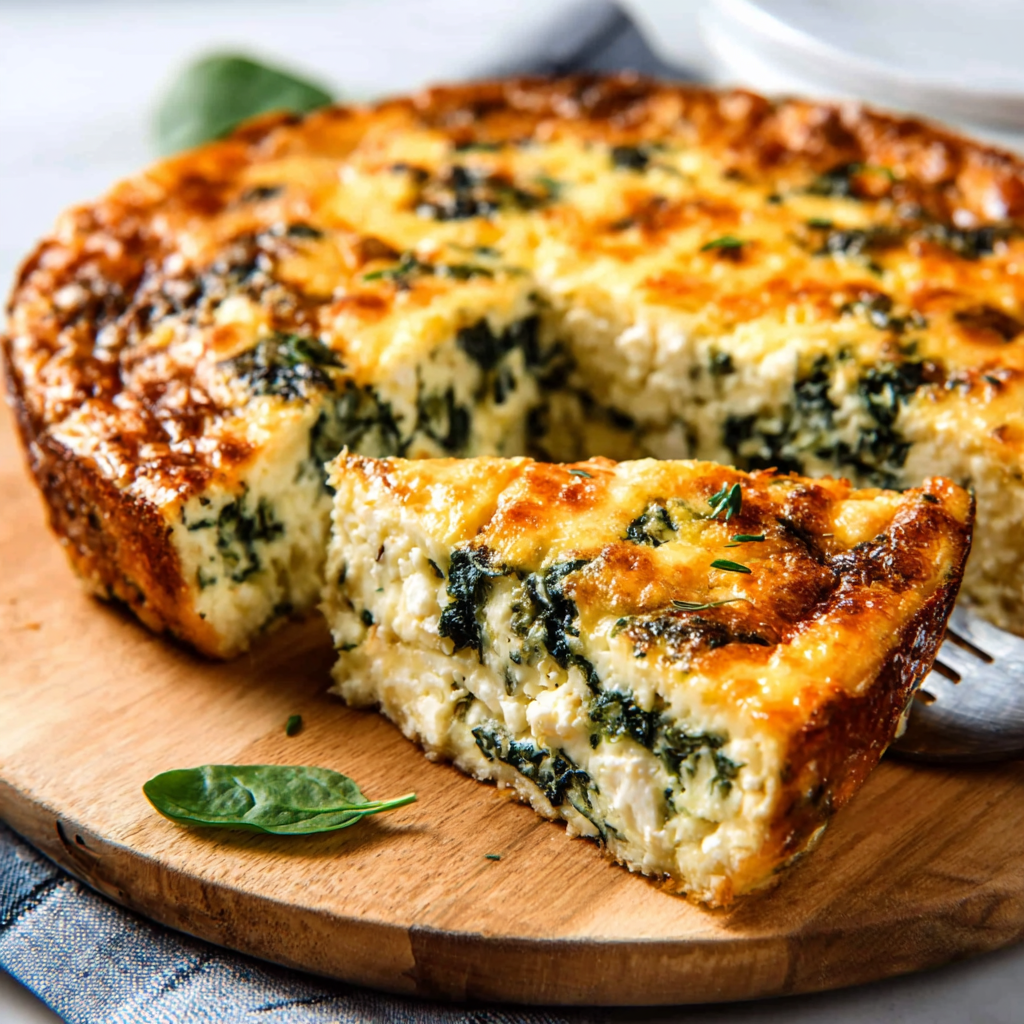 5-Star Cottage Cheese and Spinach Crustless Quiche
